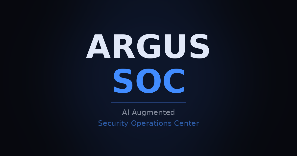 Argus SOC — AI-Augmented Home Lab Security Operations Center